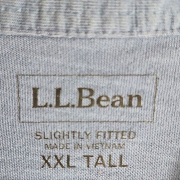L.L. Bean Organic Cotton Men's Polo XXL Tall Blue Slightly Fitted Pocket Shirt - Picture 6 of 8